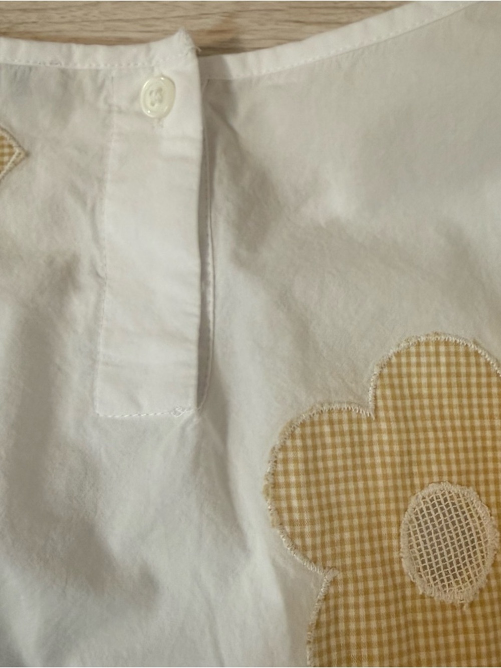 ✨SOLD✨Madewell White Floral Appliqué Puff Sleeve Poplin Top Size Large - Picture 7 of 10